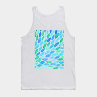 Watercolor brush strokes burst - turquoise and blue Tank Top